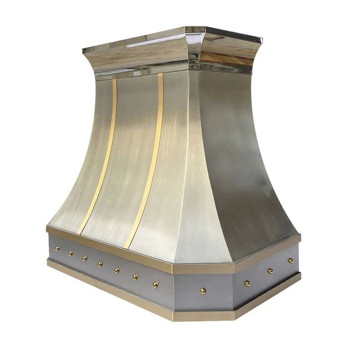 SINDA Hancrafted Stainless Steel Range Hood with High Airflow Cenrtifugal Blower, Stainless Steel Vent with Liner and Internal Motor, Baffle Filter, SRH3XC-3TR