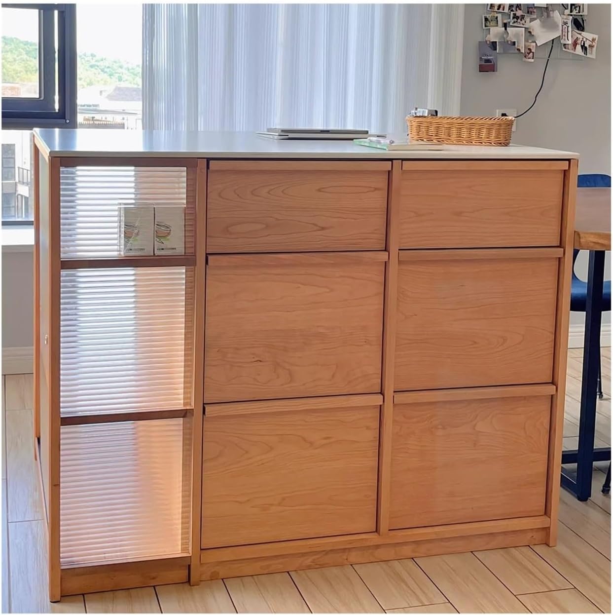 Kitchen Island Freestanding Island Restaurant Bar Dining Table Kitchen Sideboard Cabinet Mobile Kitchen Storage Islands