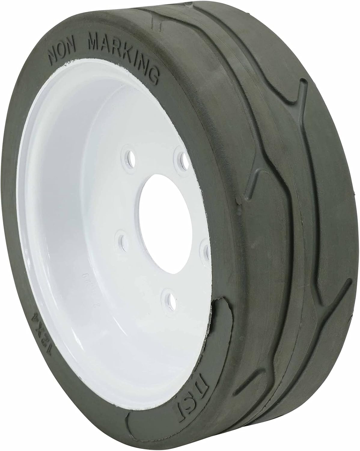 Mytee Products (4 Set) SkyJack 158437, 158438, Tires 12 x 4, (2 w/Plain, 2 w/Brake)- Model # SJIII3219, SJIII3015, SJIII3215, SJIII3019 | Non-Marking Wheel Assembly