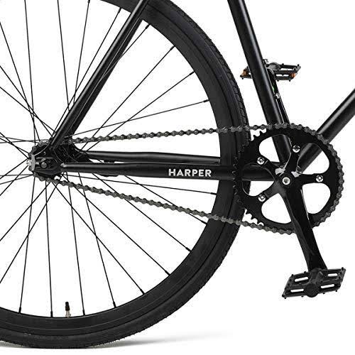 Retrospec Harper Coaster Fixie Style Single-Speed Commuter Bike with Foot BRAKE, Size 43cm - XS, Black