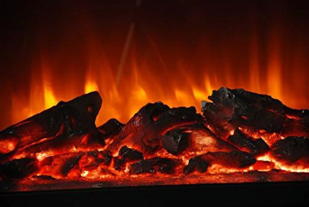 1500 Watt Electric Infrared Quartz Fireplace Heater For Indoor Use With 3 Heating And , Faux Stone & Oak Wood
