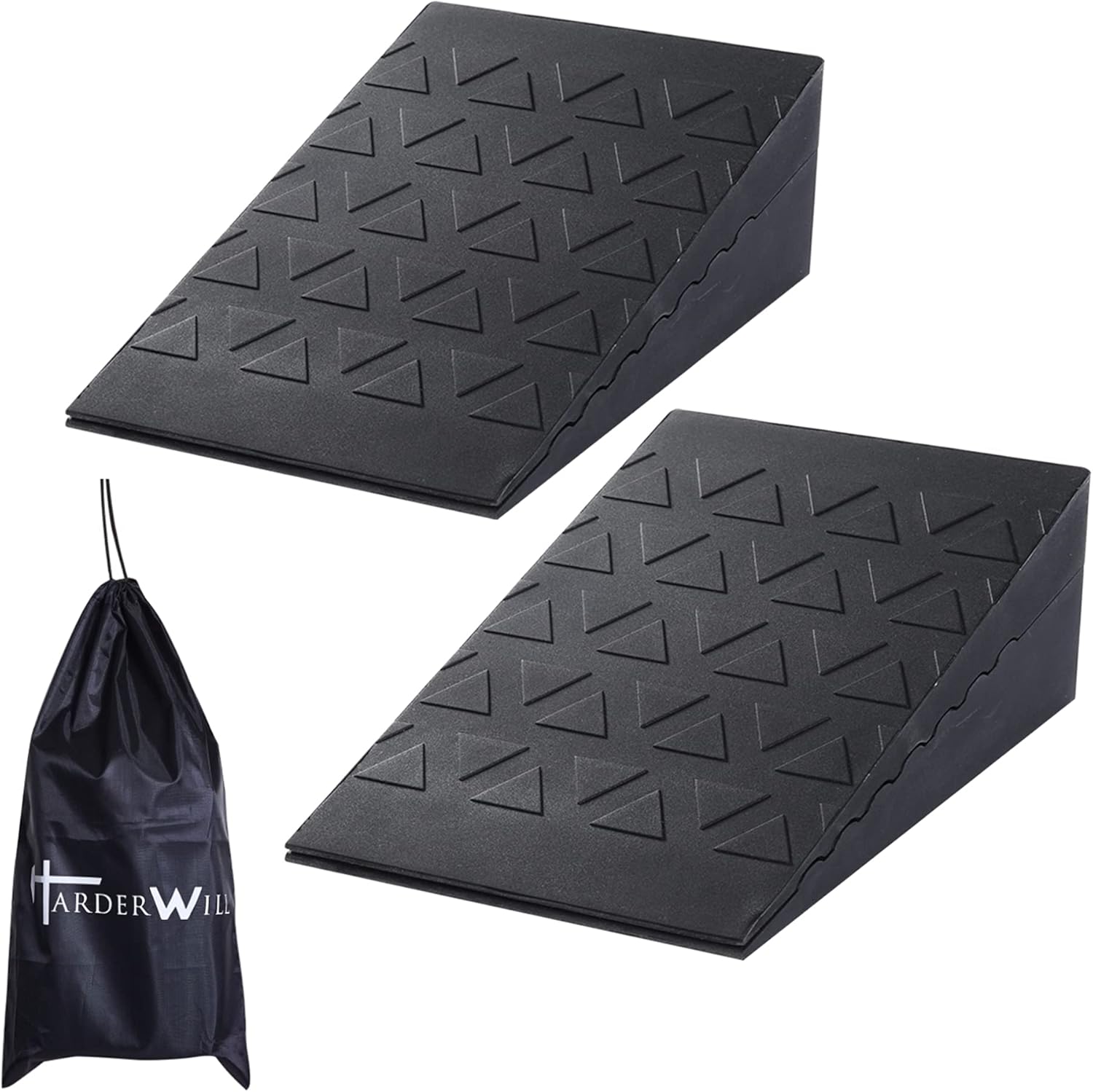 Harderwill Squat Wedge Block (Pair) Adjustable Non-Slip Squat Ramp, Deadlift Wedge, Calf Stretcher, Slant Board, Incline Board Improve Strength for Squat and Deadlift