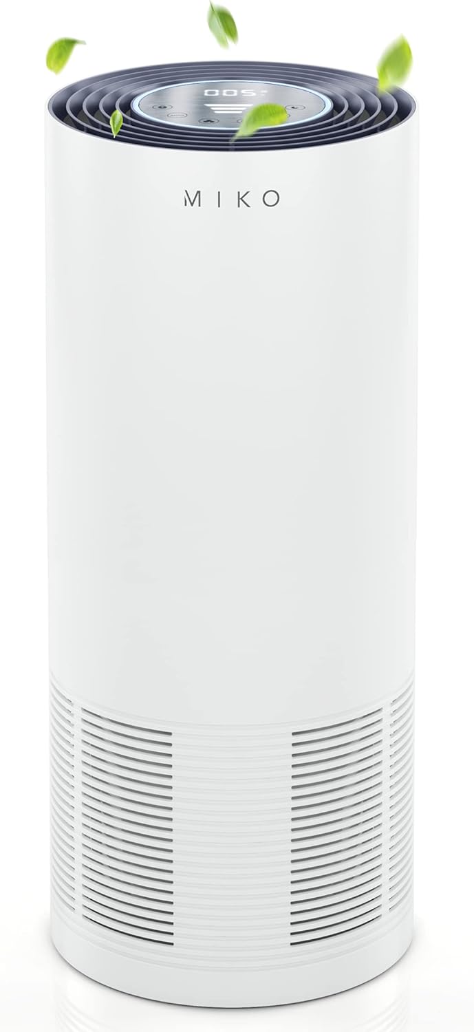 MIKO XL Air Purifier for Home Large Room Covers Up To 2100 Sqft, H13 True HEPA | PM 2.5 Indicator, Auto Mode, 4 Fan Speeds - Removes 99.97% of Particles, Smoke, Dust, For Home