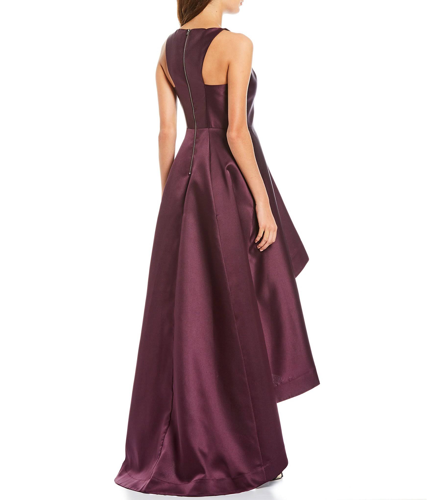 Adrianna-Papell Mikado High-Low Gown Black / 10