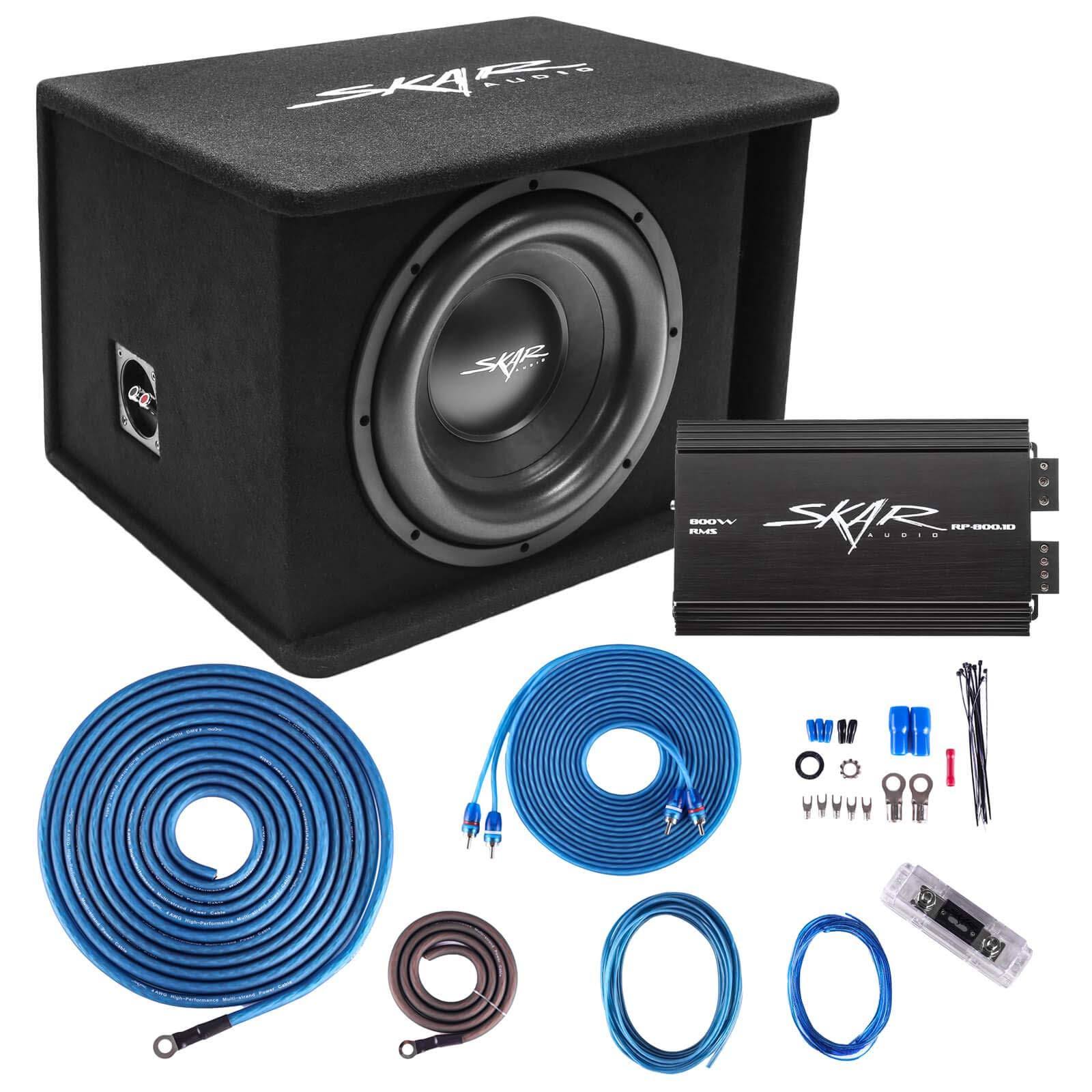 Skar Audio Single 12x22 Complete 1,200 Watt SDR Series Subwoofer Bass Package - Includes Loaded Enclosure with Amplifier