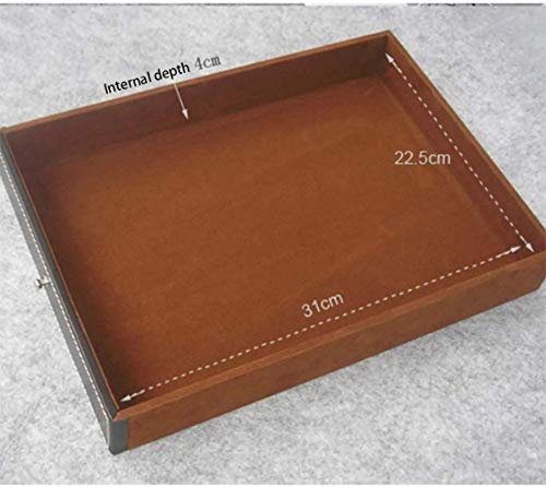 File Cabinets 3 Drawers Desktop Data Storage Box Leather Office Cabinet 25 * 33 * 17cm Home Office Furniture (Black)