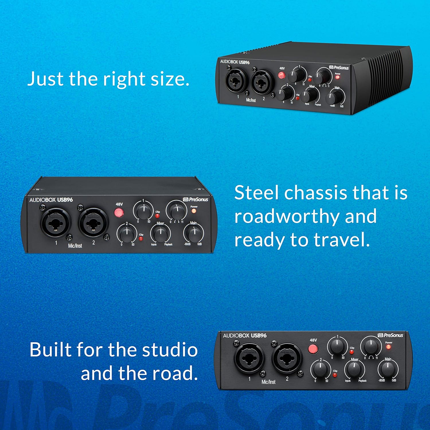 PreSonus AudioBox 96 Studio USB 2.0 Recording Bundle with Interface, Headphones, Microphone and Studio One software