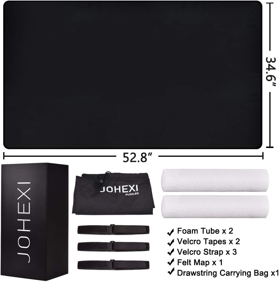 JOHEXI Puzzle Mat Roll up,Jigsaw Puzzle Roll Up Mat Up to 2000PCs,Puzzle Storage with Foam Tube,Jigsaw Puzzle mat for Store and Transport Puzzles Pack of 2
