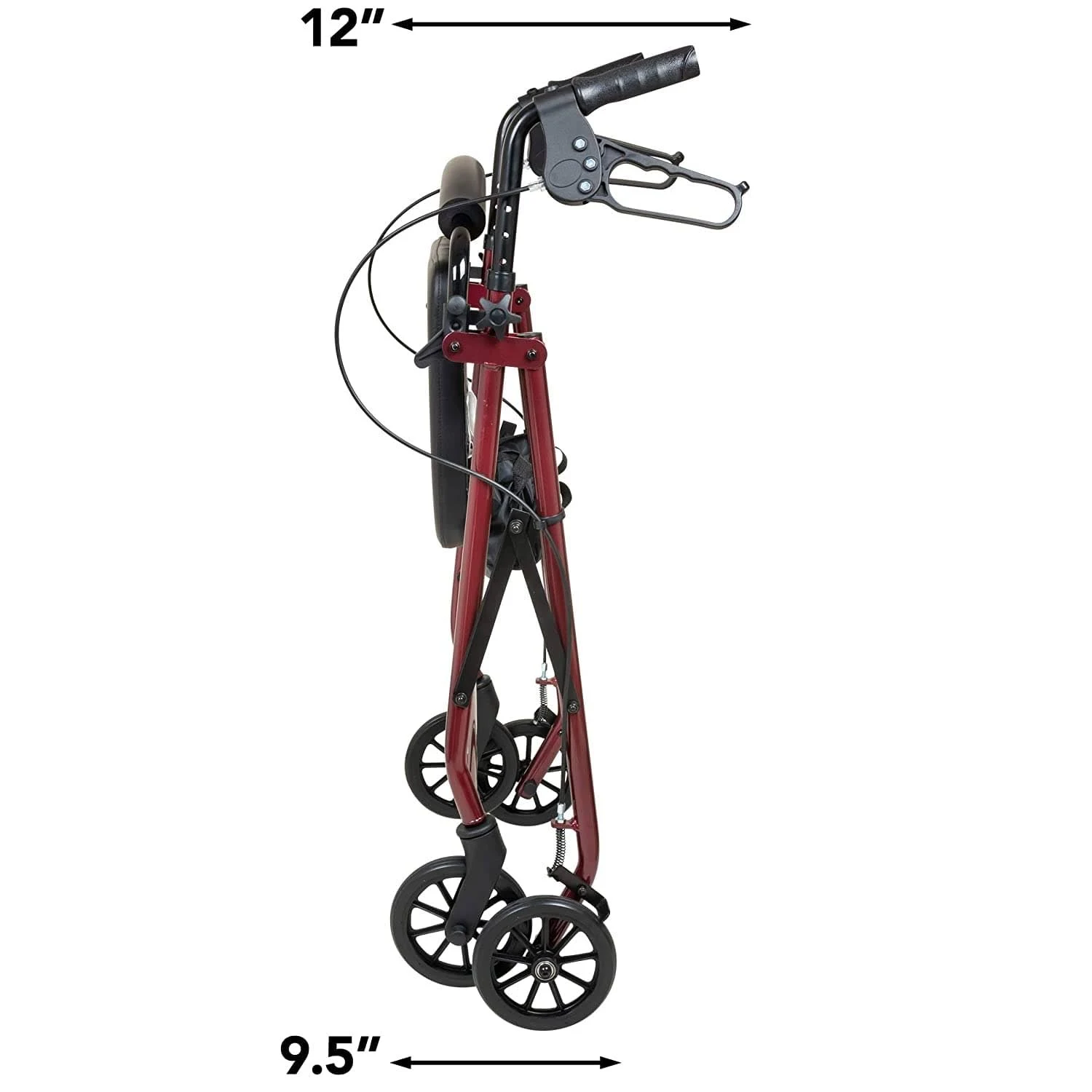 ProBasics Aluminum Rollator Walker with Seat - Rolling Walker with 6-Inch Wheels - Blue Flame