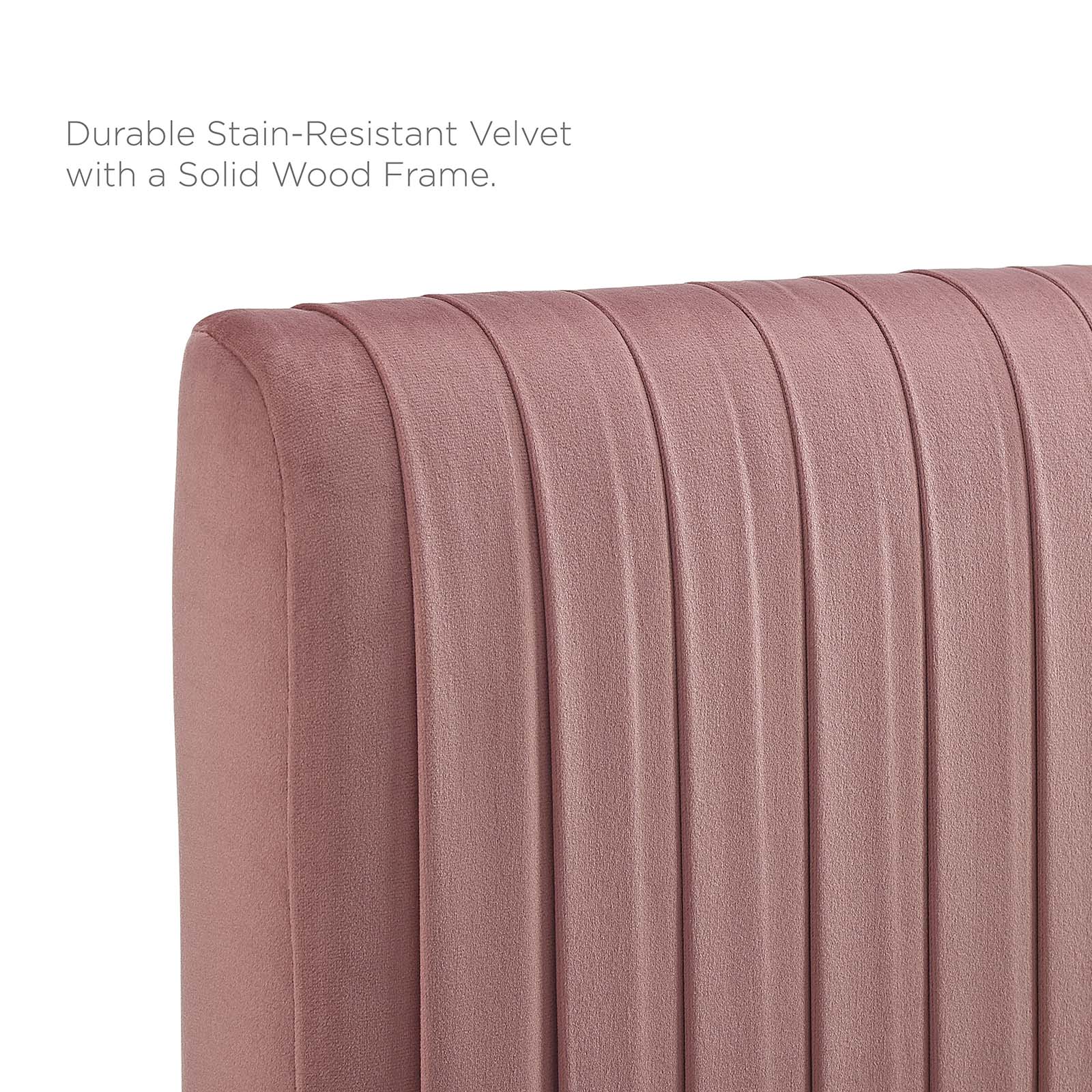 Modway Eloise Channel Tufted Performance Velvet Full/Queen Headboard in Dusty Rose