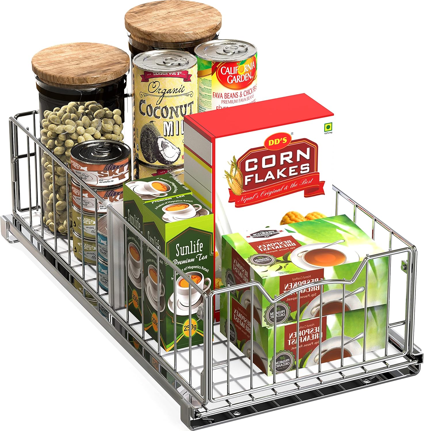 SimpleHouseware Pull Out Cabinet Sliding Basket