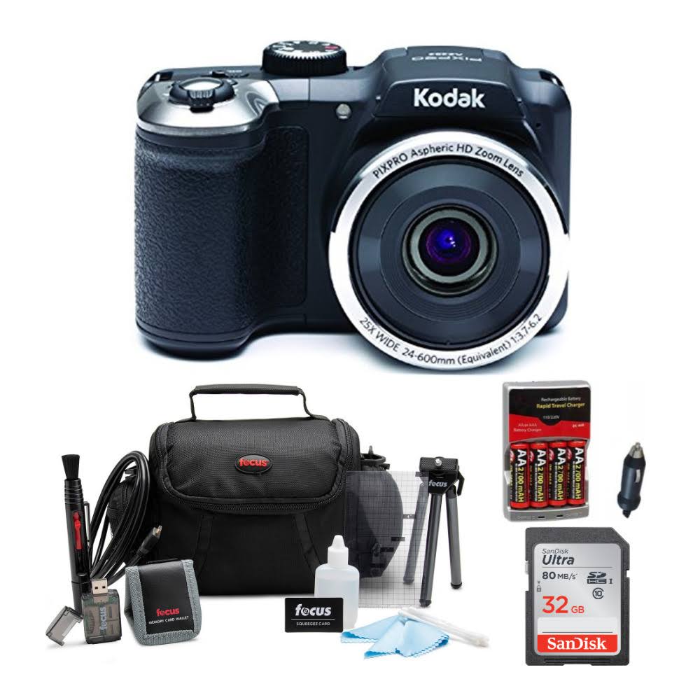 Kodak PIXPRO AZ252 Astro Zoom Digital Camera (Black) Bundle