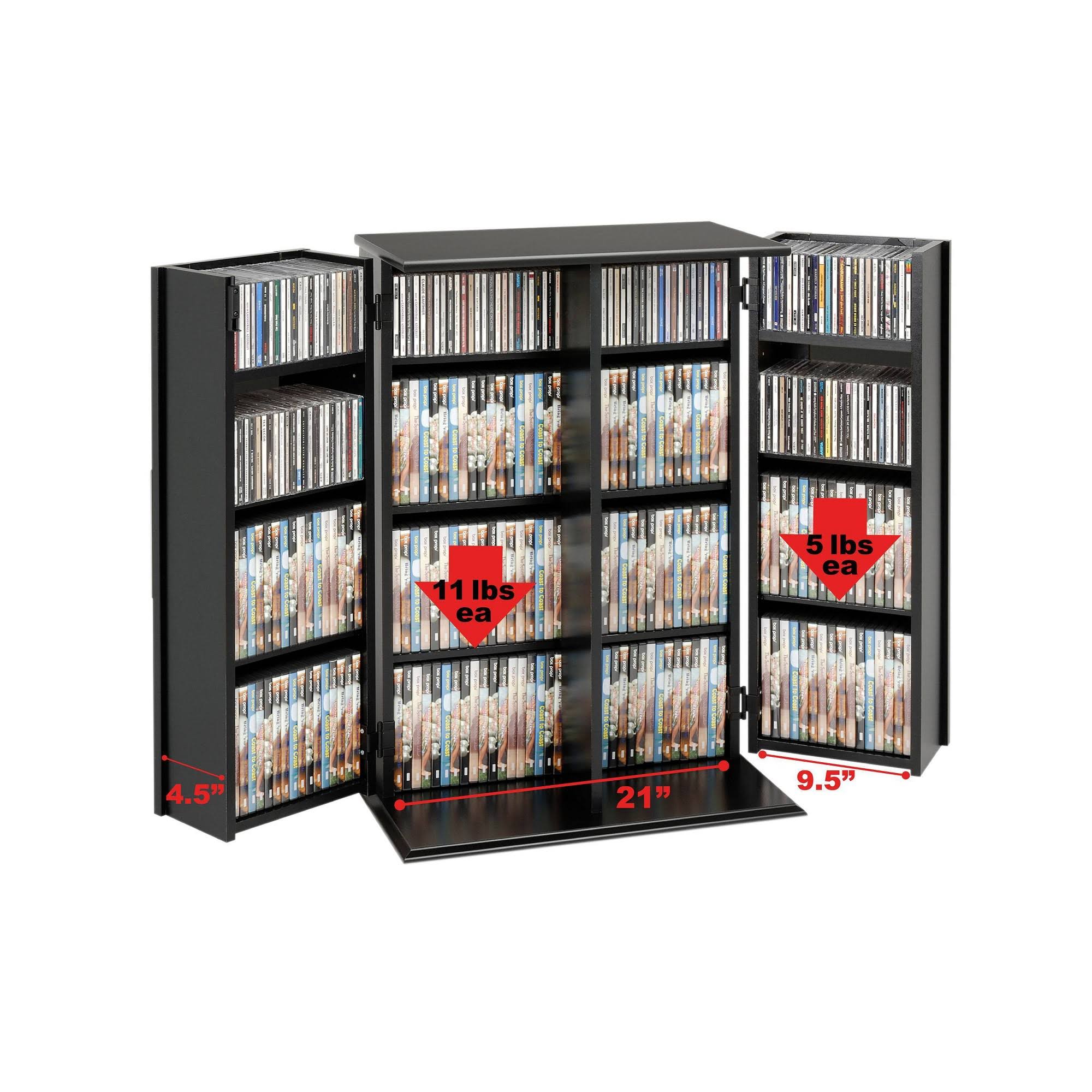 Prepac Locking Media Storage Cabinet, Black