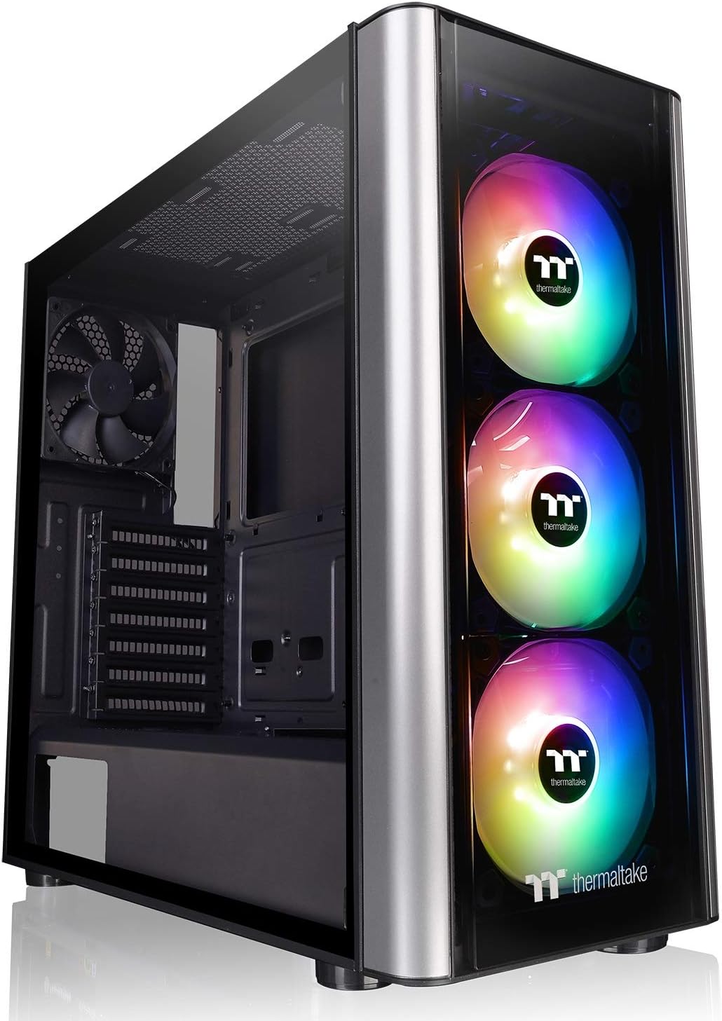 Thermaltake Level 20 MT Motherboard Sync ARGB ATX Mid Tower Gaming Computer Case with 3 120mm ARGB 5V Motherboard Sync RGB Fans +1 120mm Rear Fan Pre-Installed CA-1M7-00M1WN-00, Black