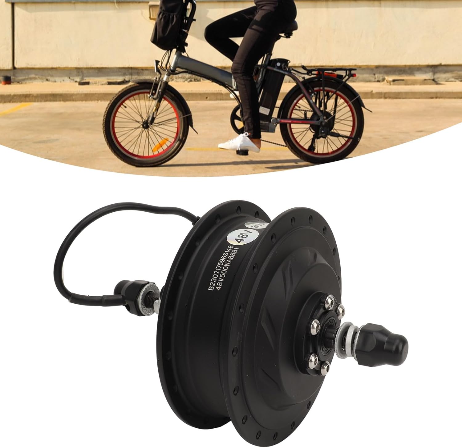 48V 500W Electric Bicycle Gear Hub Motor, High Power Brushless, Aluminum Alloy Wheel Rim Suitable for DIY Bikes