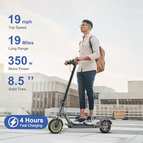 NAVIC Electric Scooter Adults,Max 19/22/27/49 Miles Ranges,Top Speed 19/22 mph,350/750W Peak Motor, Folding E-Scooter with Dual Braking Dual Suspension