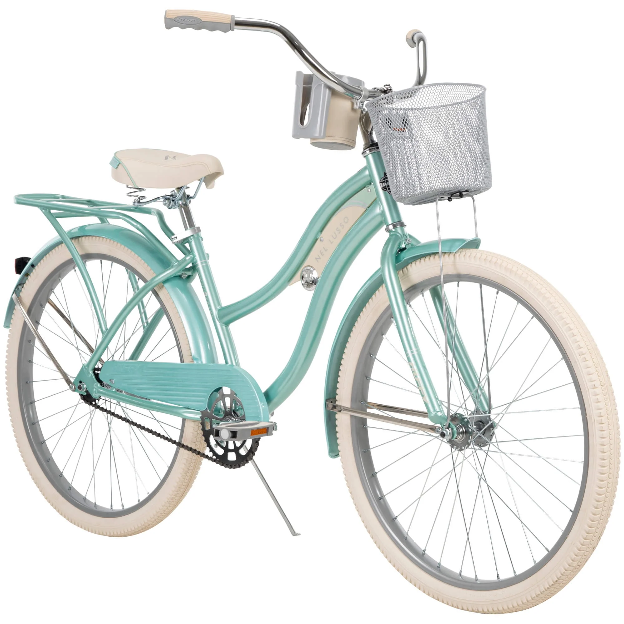 Huffy 26 Nel Lusso Classic Cruiser Bike with Perfect Fit Frame, Women's, Ages 13 Years, Light Blue