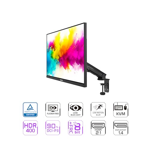 GIGABYTE M32U-AE Arm Edition 32" 144Hz 2160P UHD-KVM Gaming Monitor, 3840 x 2160 4k SS IPS Display, 1ms (GTG) Response Time, 90% DCI-P3, HDR Ready, FreeSync Premium Pro (M32U AE-SA), M Series