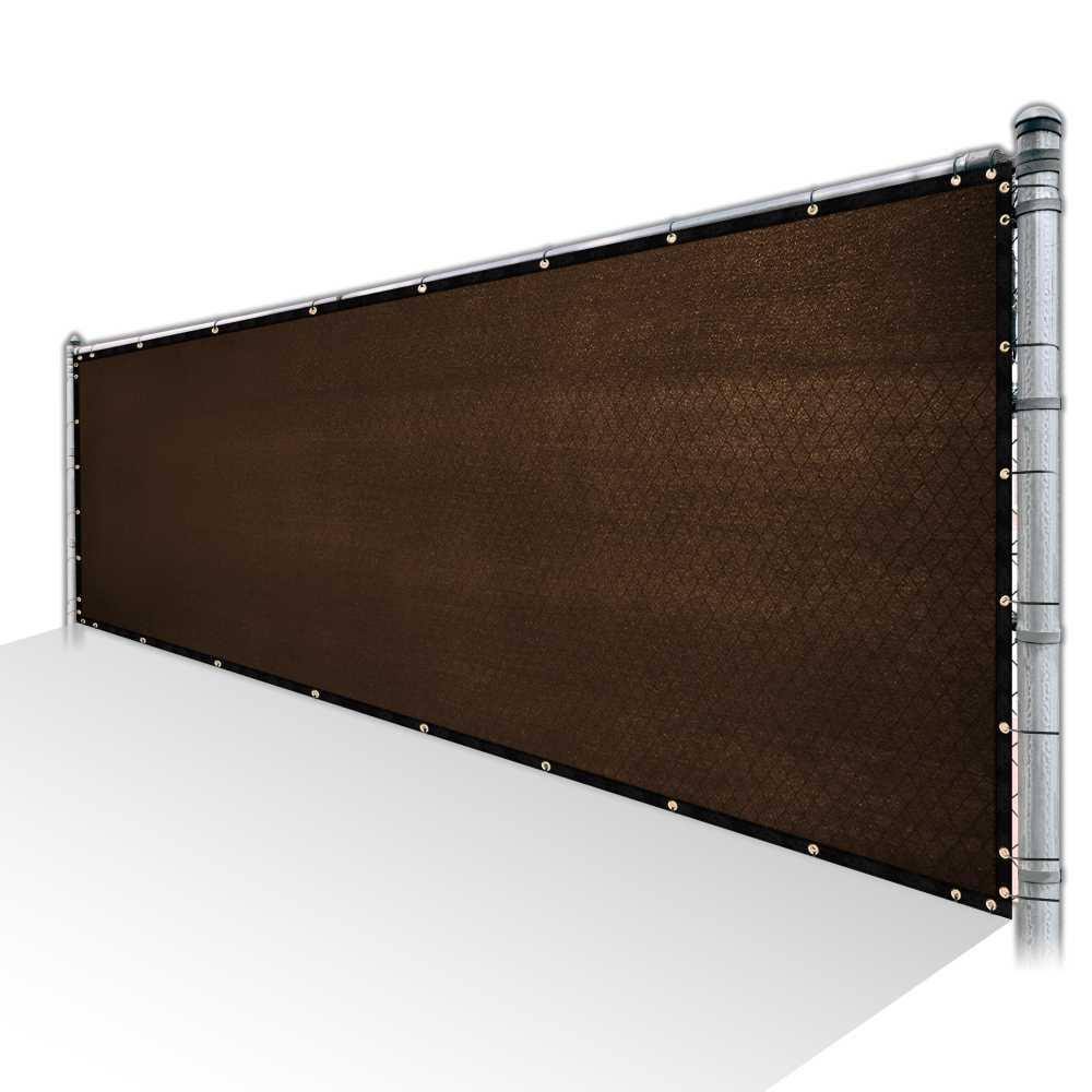 ColourTree 6 ft. x 95 ft. Brown Privacy Fence Screen Mesh Cover Screen with Reinforced Grommets for Garden Fence (Custom Size)