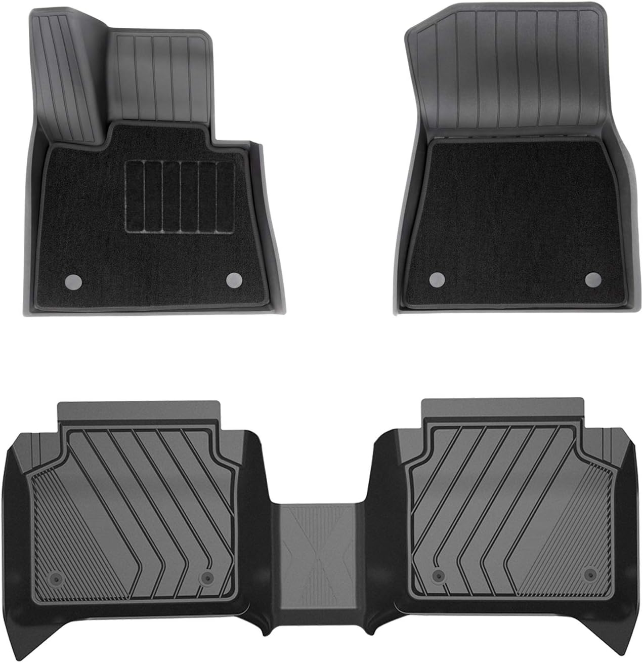 3W?Floor?Mats?Compatible for BMW 3 Series G20 2019 2020 2021 TPE?All?Weather?Custom?Fit?Floor?Liner?for BMW 3 Series G20 1st?and?2nd?Row?Full?Set?Car?Mats Black