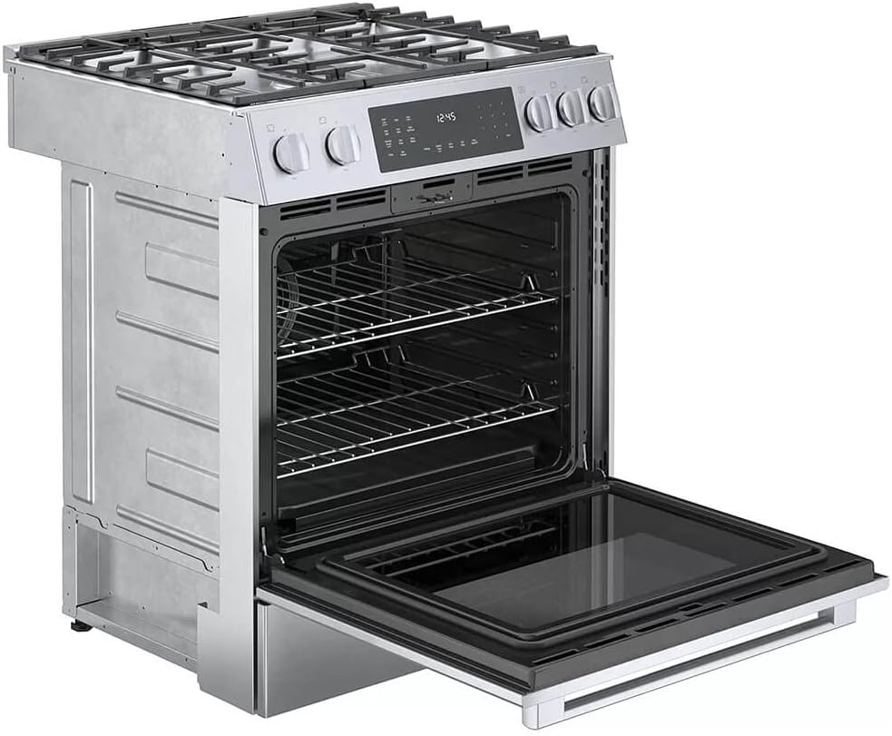 Bosch HDI8056U 800 Series 30 Inch Slide-in Dual Fuel Range