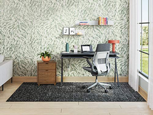 Steelcase Gesture Office Chair - Cogent: Connect Graphite Fabric, Low Seat Height, Wrapped Back, Light on Dark Frame with Polished Aluminum Base, Lumbar Support, and Hard Floor Casters