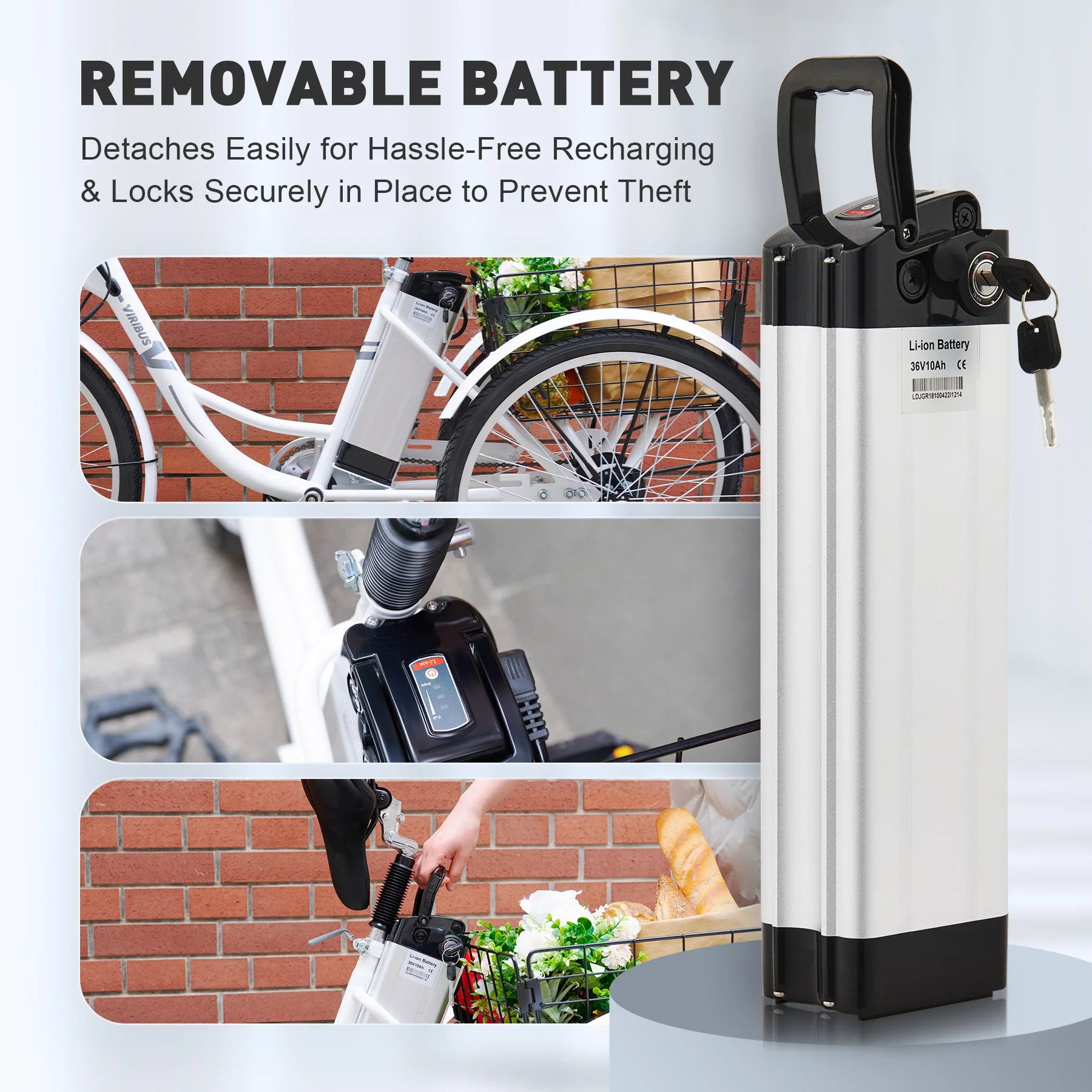 26 Electric Tricycle for Adults 3 Wheel Electric Bike 250W Electric Trike Black