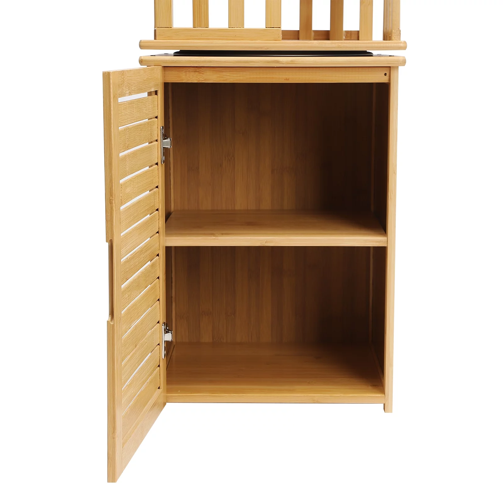 ZhdnBhnos 6 Tier 360° Rotating Corner Bookshelf Floor Standing Revolving Bookcase Bamboo Storage Rack Narrow Book Shelf Organizer for Bedroom, Living Room, Study Room