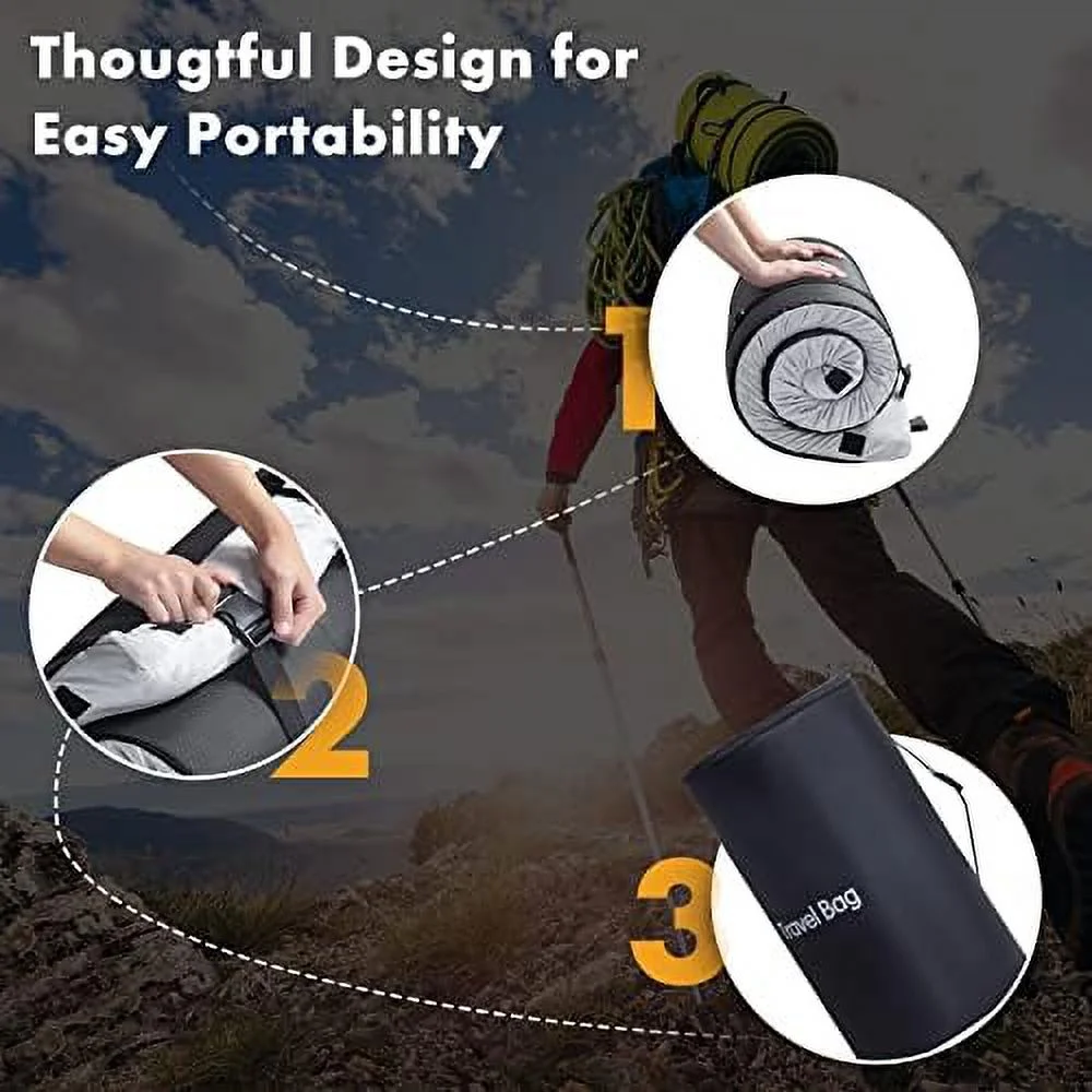 Memory Foam Camping Mattress Portable Travel Sleeping Pad Floor Guest Bed Tent Mattress Removable Waterproof Cover Travel Bag