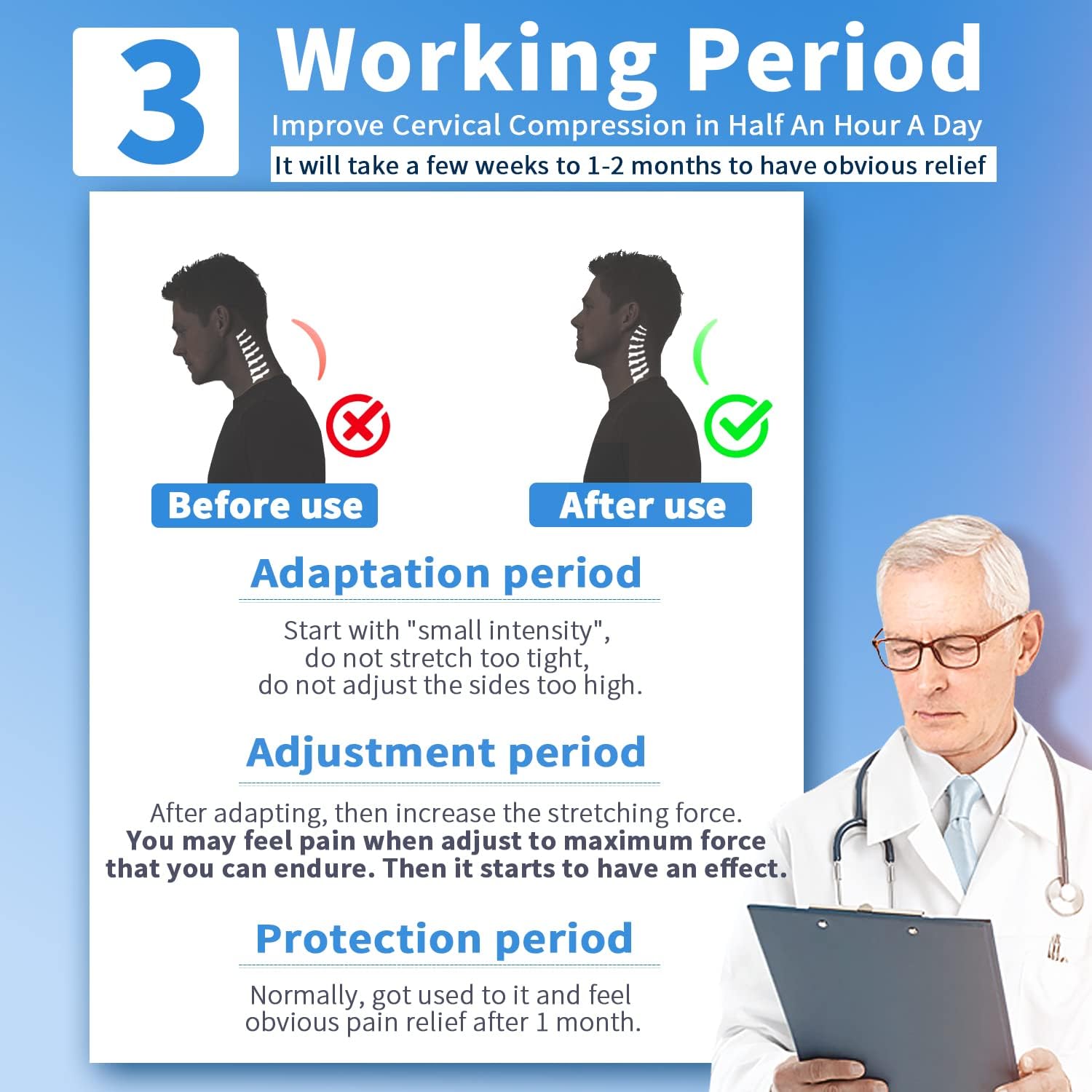 Cervical Neck Traction Device with 3 Power Traction + Airbag Support