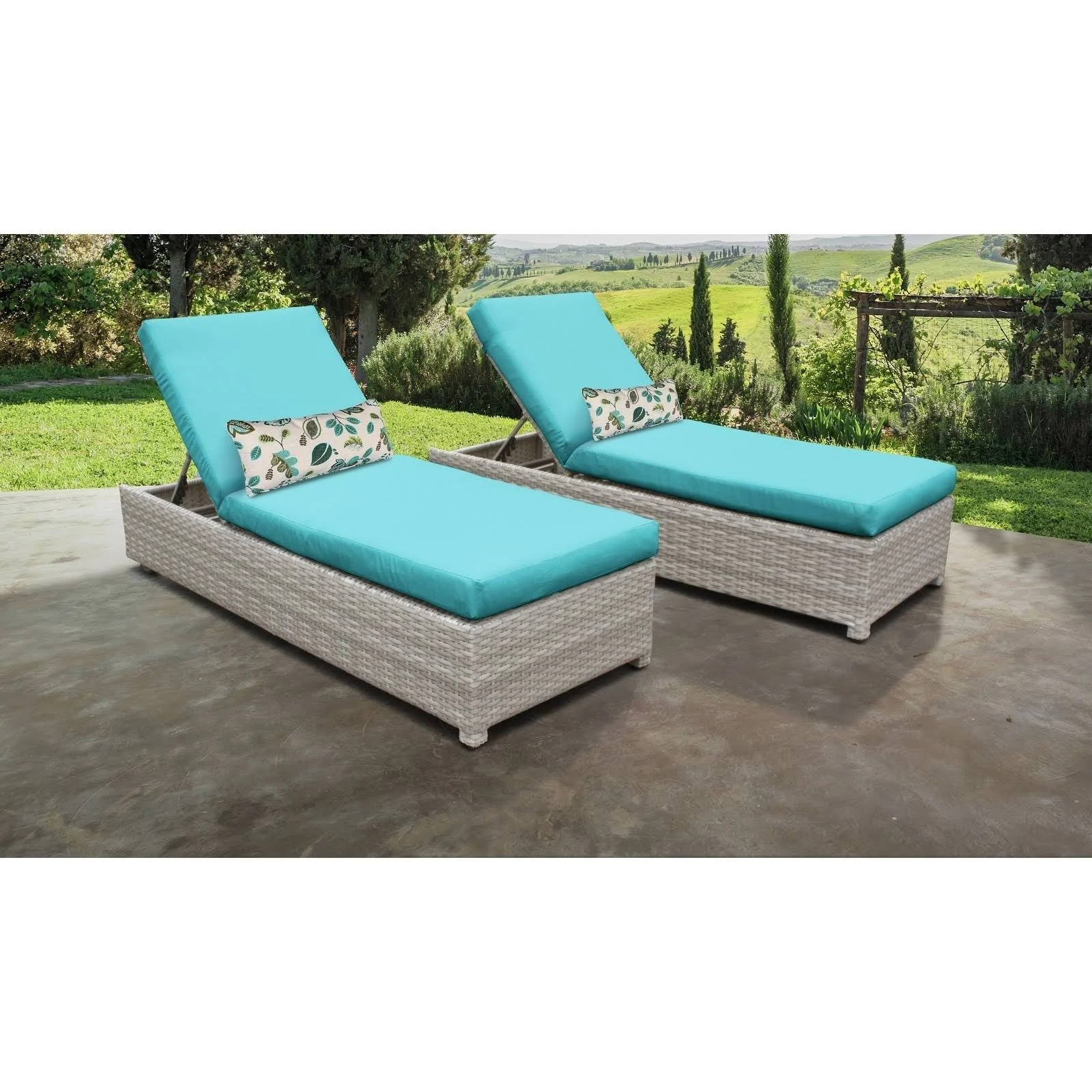 TK Classics Fairmont Collection FAIRMONT-W-2x Set of 2 Chaises - 1 Set of Beige