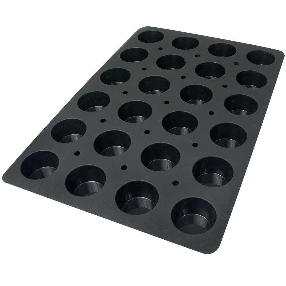 Silikomart SQ009 24 Compartment Muffins Silicone Baking Mold - 2 3/4x22 x 2 3/4x22 x 1 9/16x22 Cavities