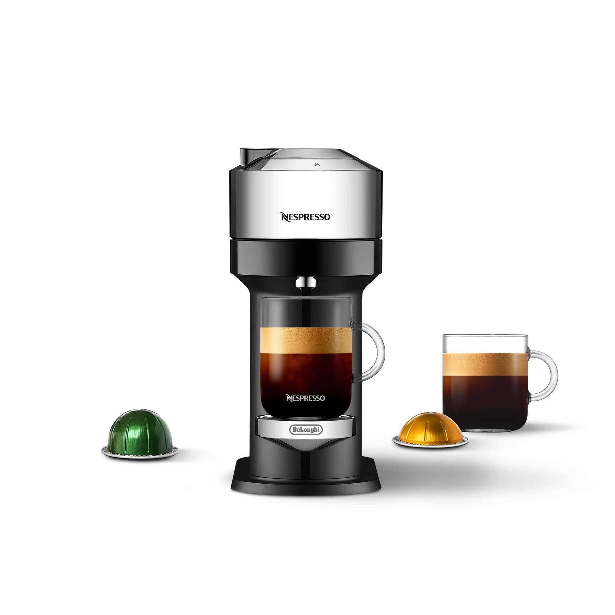 Nespresso Vertuo Next Deluxe Espresso Machine by Delonghi - Chrome - Megean