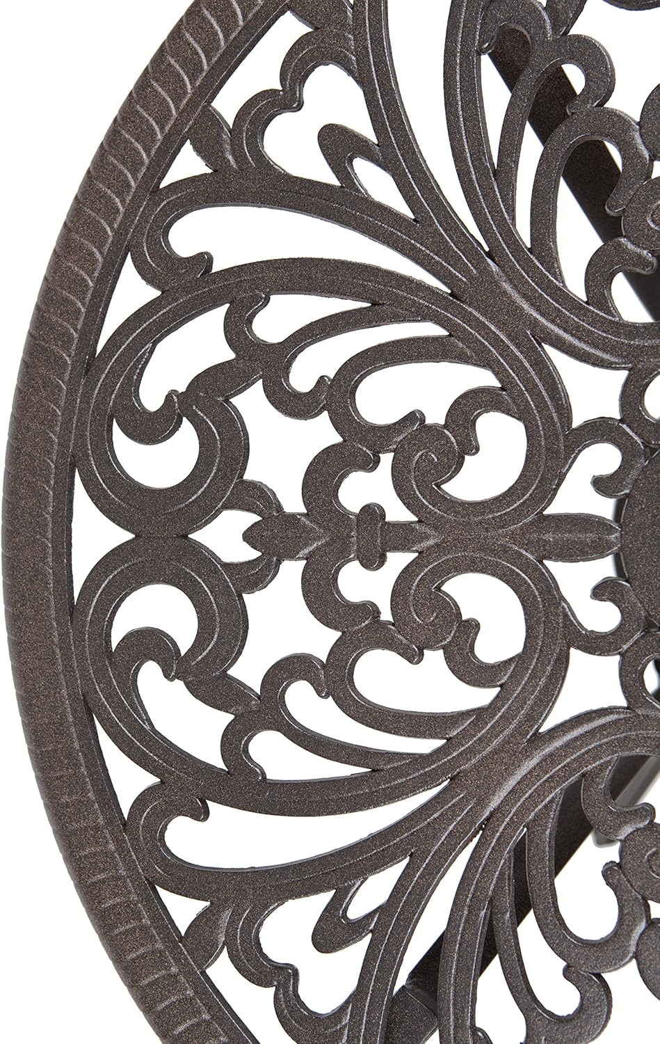 Patio Sense 61908 Faustina Cast Aluminum 3-Piece Bistro Set Two Chairs & Table Lightweight Maintenance Free Outdoor Seating - Antique Bronze Finish