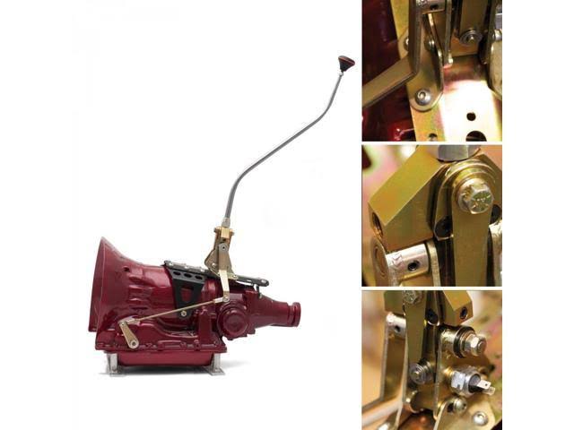 American Shifter GM 400 Th Single Action Automatic Transmission Shifter Kit 23 Dual Bend Arm with Delux Knob