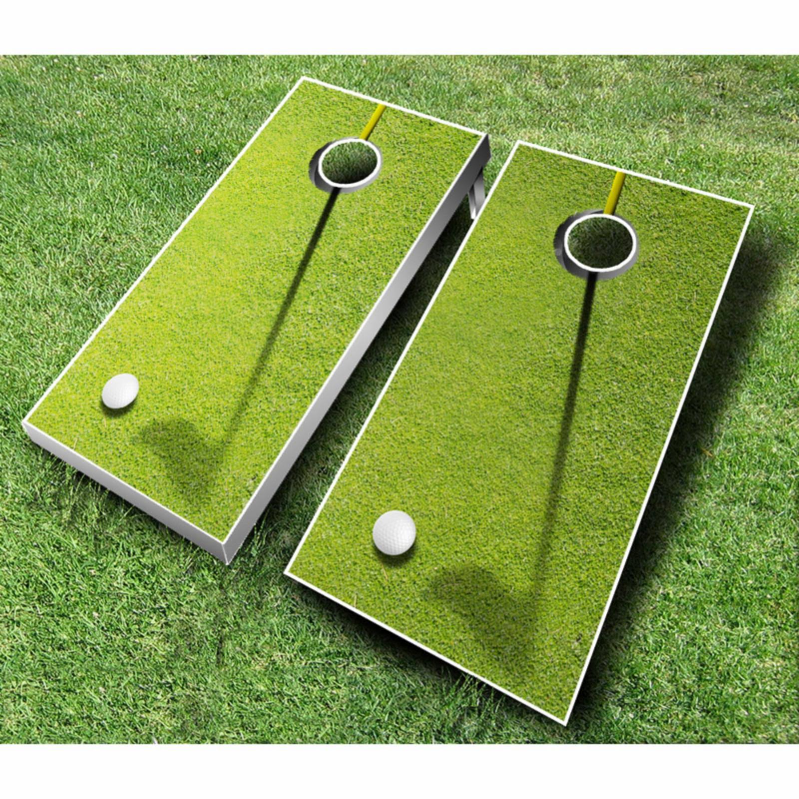 Golf Cornhole Set with Bags, Size: Tournament, Black