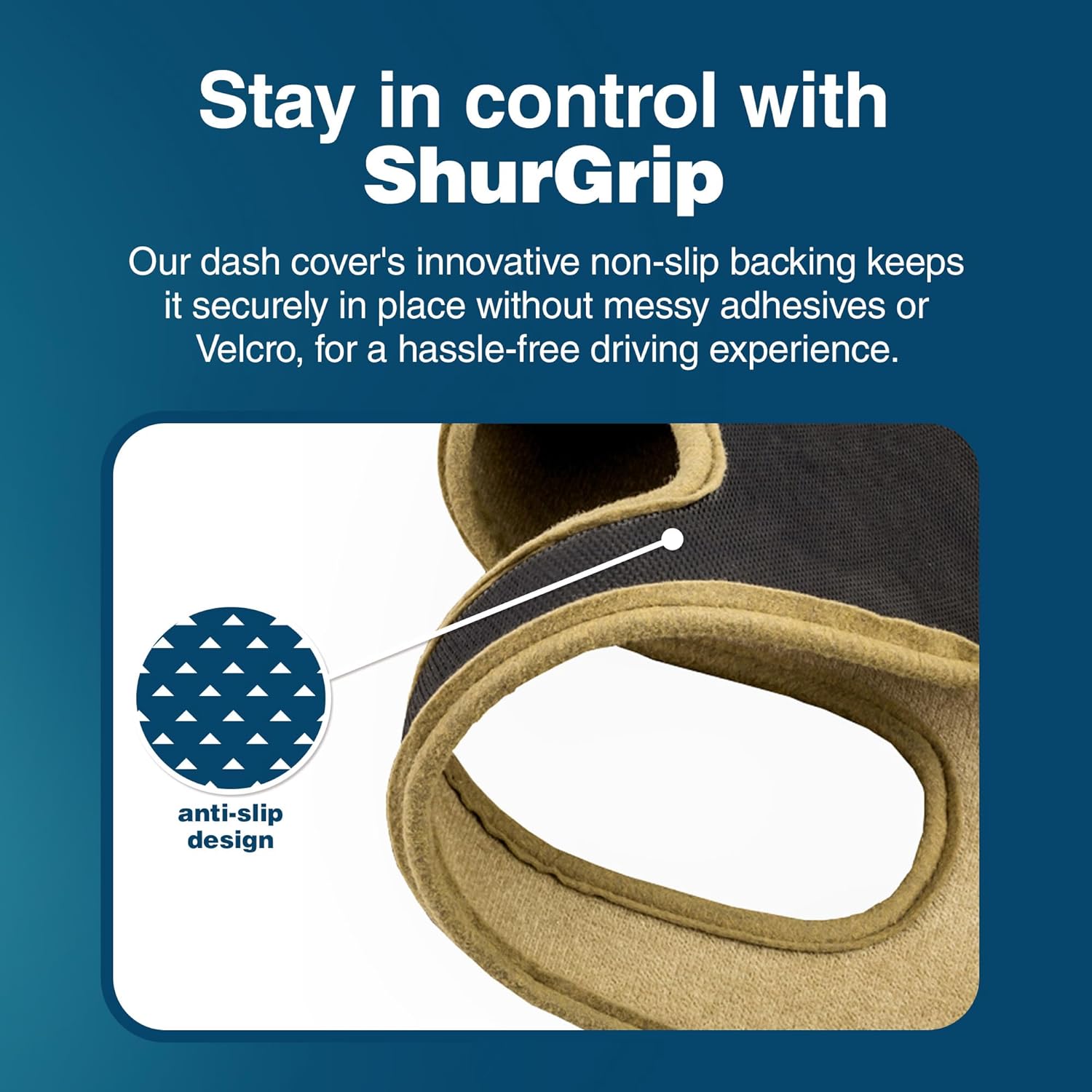 ShurGrip Premium Dash Cover for RV & Motorhome | Non-Slip, Luxurious Dashboard Velour Fabric |Reduce Windshield Glare| Pet-Proof & Custom-Fit | Black & Tan Options