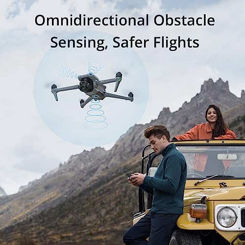 DJI Air 3 (DJI RC-N2), Drone with Medium Tele & Wide-Angle Dual Primary Cameras, 46-Min Max Flight Time, Omnidirectional Obstacle Sensing, 48MP Photos, 4K/60fps HDR, Compliance with FAA Remote ID
