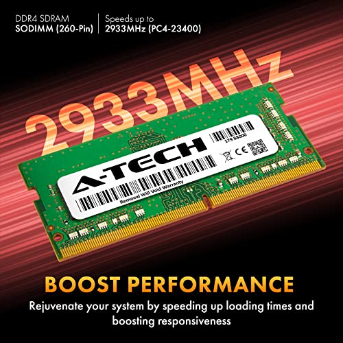 A-Tech 128GB Kit (4x32GB) DDR4 2933MHz PC4-23400 (PC4-2933Y) CL21 SODIMM 2Rx8 1.2V Non-ECC SO-DIMM 260-Pin Laptop, Notebook Computer RAM Memory Upgrade Modules