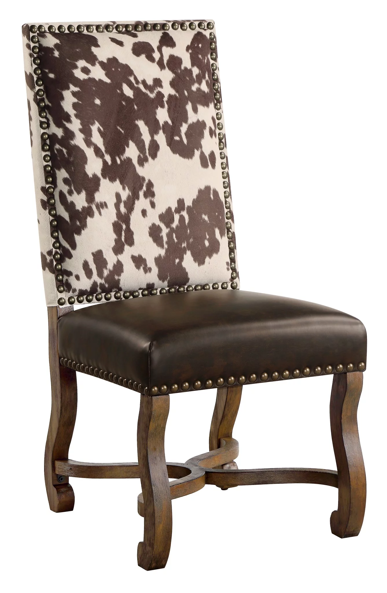 Mesquite Ranch Leather and Faux Cowhide Side Chair