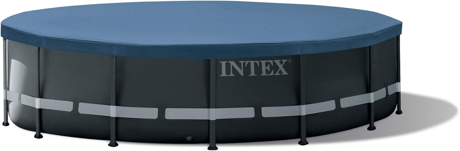 Intex Ultra XTR 16ft x 48in Outdoor Above Ground Swimming Pool Set w/Pump Bundle w/ 700 Gal Per Hour Pool Cleaner Robot Vacuum & 21 Ft Hose