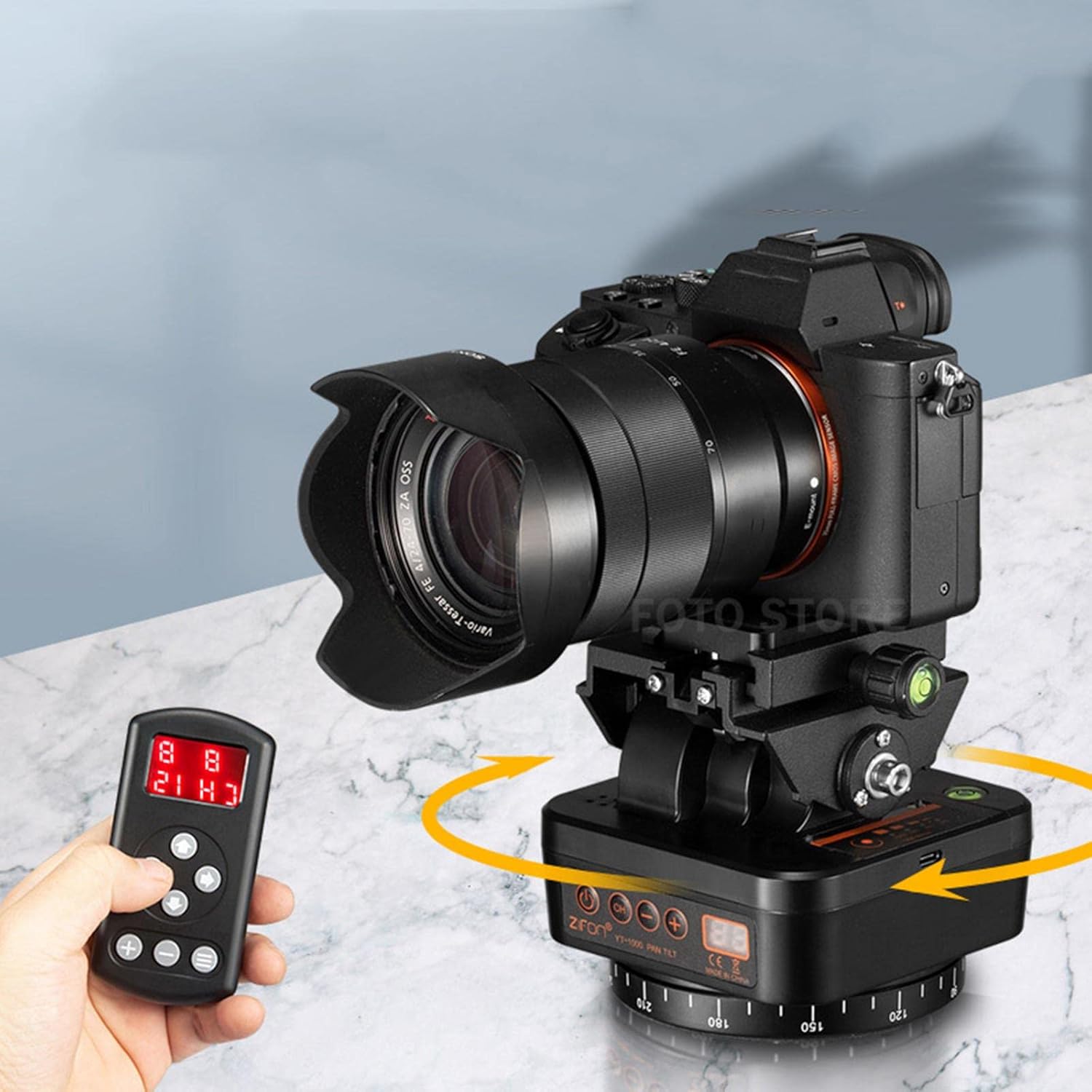 Homyl Motorized Panoramic Tripod Head with Variable Speed, Time and Direction- Perfect DSLR Cameras Smartphone Timelapse Rotator