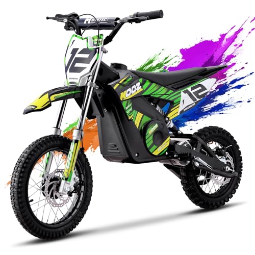 KOOZ HP112E 36V 1000W Electric Dirt Bike for Kids, 3 Speed Modes Teen Electric Motorcycle Up to 18 MPH & 15 Miles Long-Range, Dual Suspension & Disc Brake, 16" Sturdy Tire for Kids Teenagers, Orange