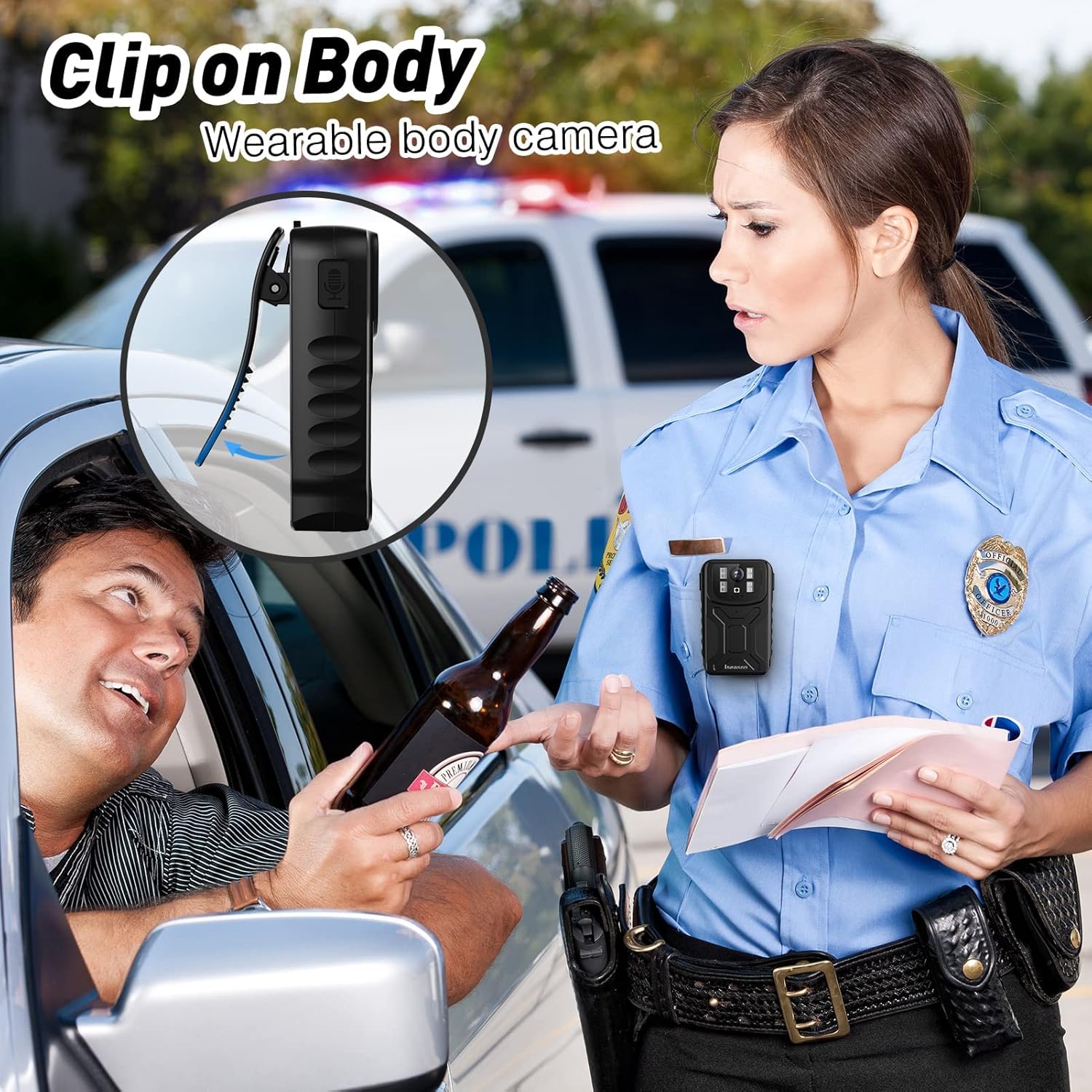 Body Camera,Body cam, Dash cam 1290×1080HD ,32G Memory, Body Worn Camera, Portable Body Camera with Audio Recording Wearable,Night Vision and 130° Wide Angle,Waterproof 64 for Law Enforcement Pack of 2