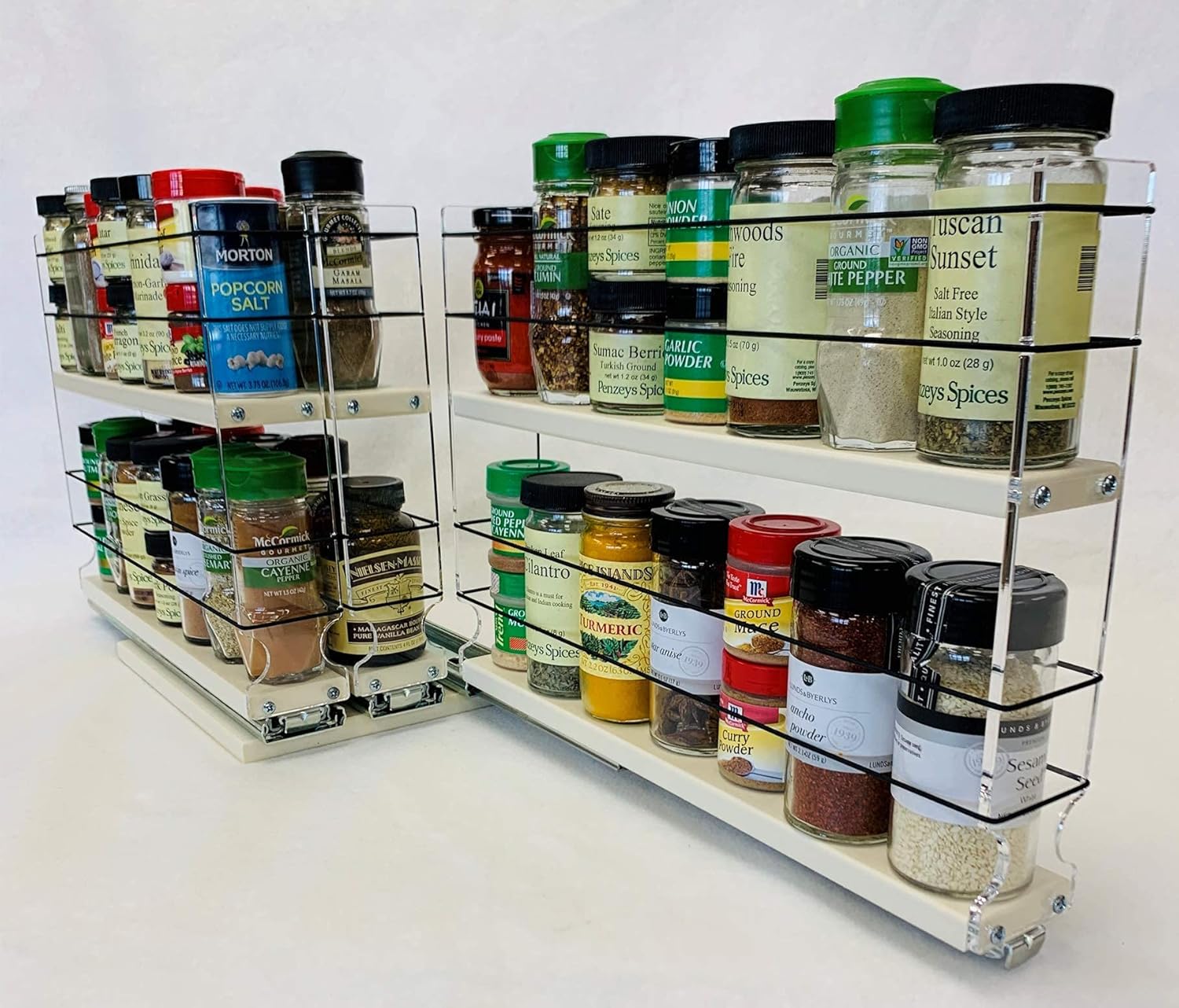 Vertical Spice - 222x2x14 DC - Spice Rack - Cabinet Mounted- 3 Drawers - 36 Capacity - New and Unique