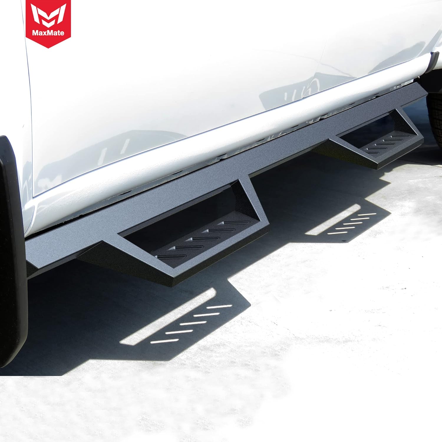 MaxMate Triangular Drop Steps Compatible with 2019-2024 Chevy Silverado GMC Sierra 1500; 2020-2024 2500 3500HD | Crew Cab | LD3C71018MX | Side Rail Nerf Bars Running Boards
