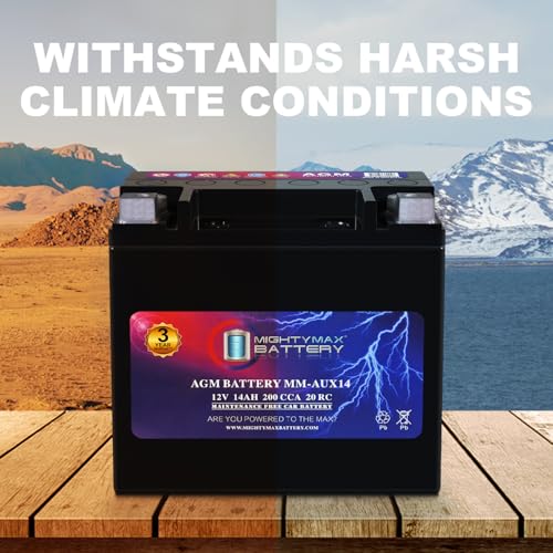 Mighty Max Battery MM-H5 Start and Stop Car BCI Group Size 47 12V 60 AH, 100RC, 680 CCA Rechargeable AGM Car Battery