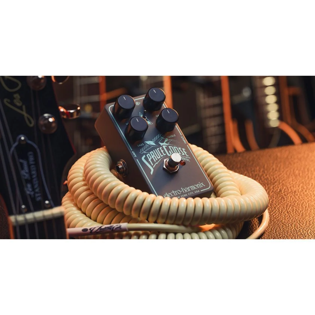 Electro-Harmonix Spruce Goose Overdrive Effects Pedal Grey and Teal