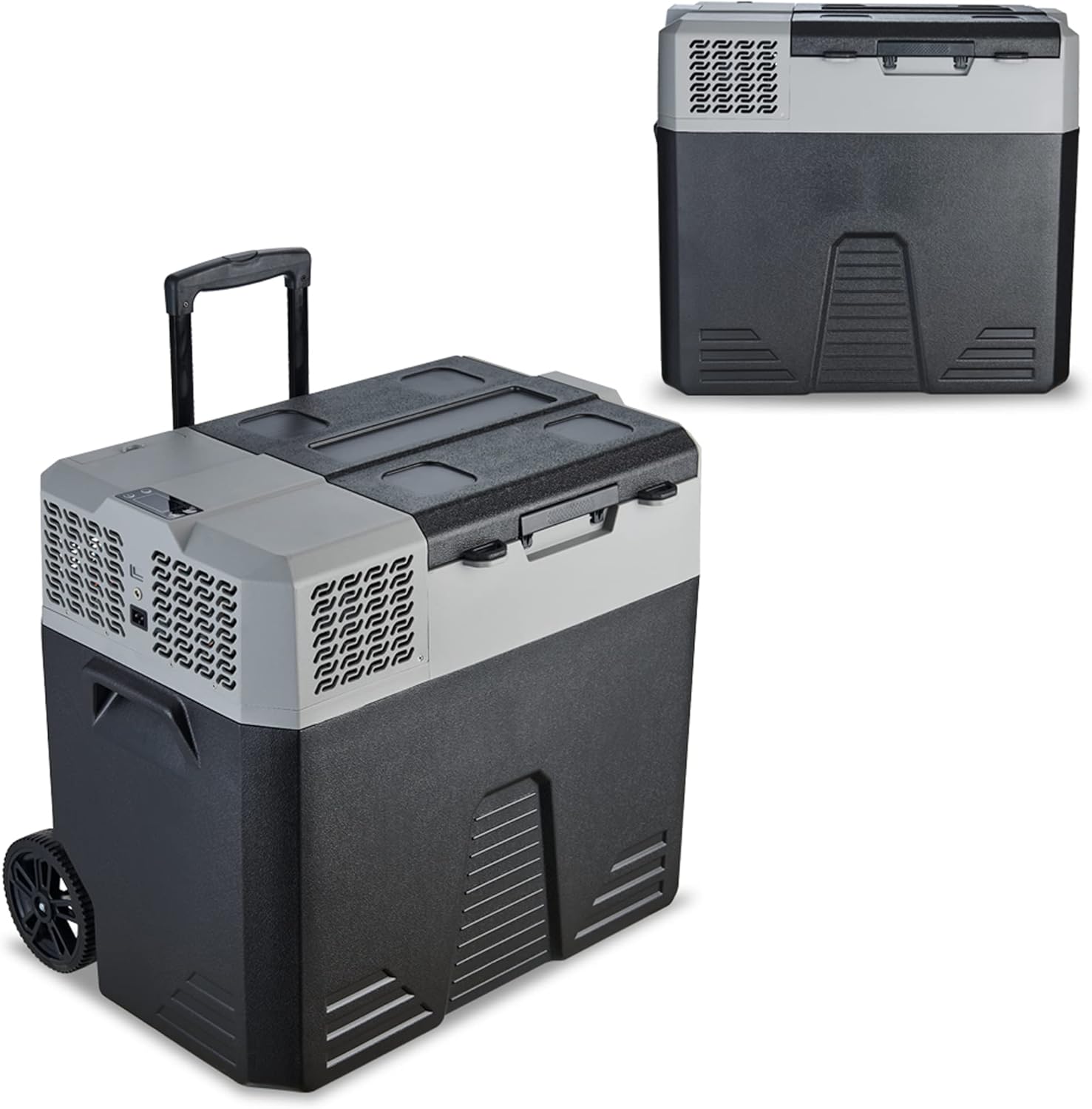 Portable Cooler Freezer/Refrigerator Cooler AC/DC Compressor Electric Cooler Trolley Wheels for Truck RV Boat Party Travel Picnic Outdoor Camping