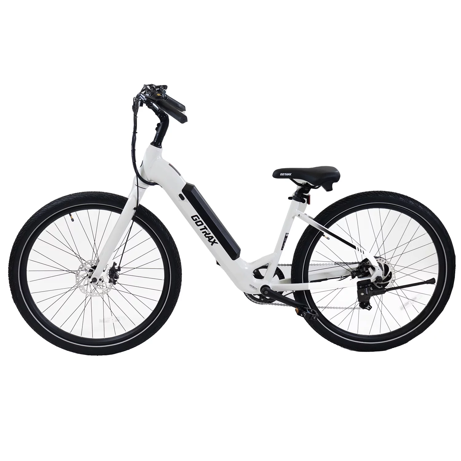 GOTRAX CTI 27.5" Adult Electric Bike, 350W/36V up 20mph Commuter Ebike for Adults, White, Step Thru